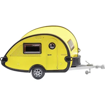Modelová železnice Wiking 009236 H0 model přívěsu T-at-B Obytný vůz - žlutý/černý