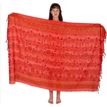 Šátek Sarong / pareo / plážový šátek Visgraat Red, Sittar.cz