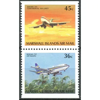 Poštovní známka Marshall Islands (1989) MiNr. 218 + 220 D ** - Marshallovy ostrovy - 2-bl - letadla - Dornier Do 228; Boeing 727