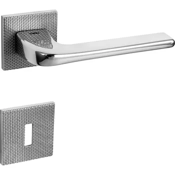 Dveřní kování TI - DARA - HR 4007 5SQ T2 rozety WC, klika/klika OC - ​​Chrom lesklý (03)