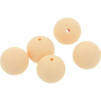 Dětské navlékací korálky Natana silikonové korálky pastelově oranžové 19 mm 5 kusů