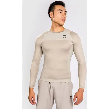 Rashguard Pánské funkční triko / rashguard Venum G-Fit Air - dlouhý rukáv - Sand pískové Velikost: XL