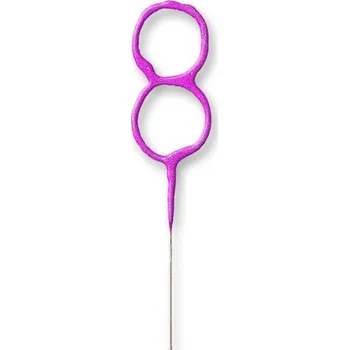 Balónek Unique Prskavka glitrová číslice 8 růžová 17,8 cm