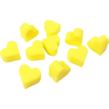 Dětské navlékací korálky Natana silikonové korálky srdce žluté 14 mm 10 kusů