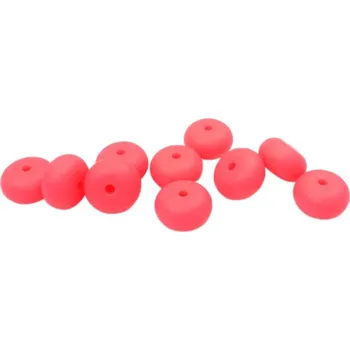Korálek Natana oválný silikonový korálek neonově růžový 12 mm 10 kusů