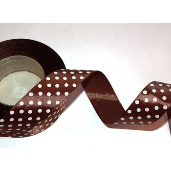 Stuha Stuha saténová s puntíkem, WSK6135, šíře 38 mm / 1 metr