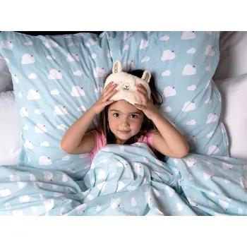 Povlečení PovlečemeVás Bavlněné povlečení 140x200 + 70x90 cm - Láskyplné obláčky modré