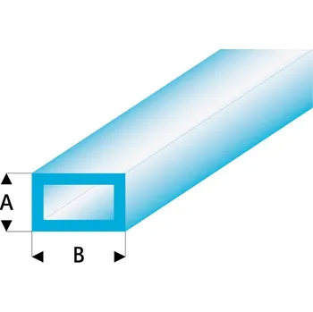 Raboesch profil ASA trubka čtyřhranná transparentní modrá 3x6x330mm (5)