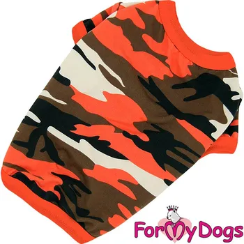 Obleček pro psa FOR MY DOGS Tričko ORANGE CAMOUFLAGE, oranžové Velikost: 10/XS