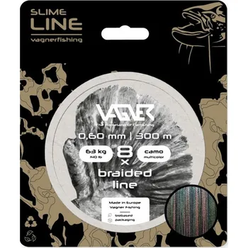 Pletená šňůra Vagner Fishing Braided Line Reflex 0,60mm, 63kg 300m Camo Multicolor
