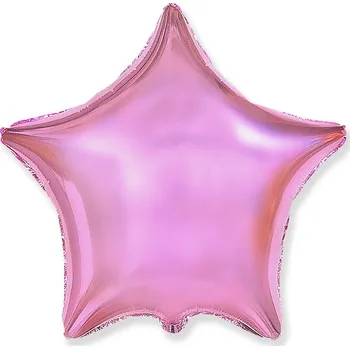 Fóliový balónek Hvězda, světle růžový, 47x50cm (volný)