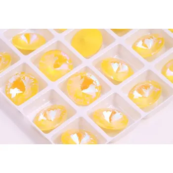 Dětské navlékací korálky Rivoli 14 mm - Light topaz č. 393