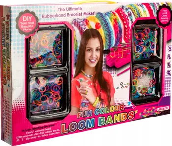 dětská sada na výrobu šperků Loom Bands duhová sada na výrobu gumičkových náramků 1200 ks