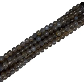 Korálek Achát šedo-hnědý 10mm šňůra