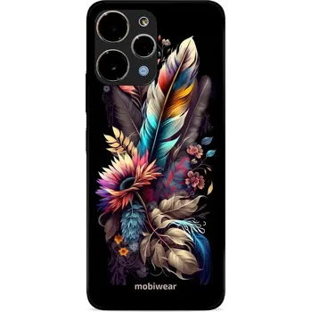 Pouzdro na mobilní telefon Lesklý kryt Mobiwear Glossy - Xiaomi Redmi 12 - G011G Kytice s pírkem (Prémiové lesklé pouzdro, obal, kryt Mobiwear Glossy na mobil Xiaomi Redmi 12 - G011G Kytice s pírkem, materiál Plast + TPU silikon - krytí po všech stranách, neošoupatelný potisk, tenk