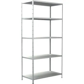 Dílenský regál Kovový regál Schulte 4527-W 2000x1000x500 mm, 5 polic, nosnost 425 kg, bílý