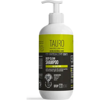 Kosmetika pro psa TAURO PRO LINE Hloubkově čistící šampon TPL Ultra Natural Care pro bílou a světlou srst Objem: 400 ml