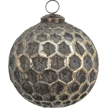 Vánoční ozdoba Měděná antik skleněná ozdoba Hexagon Copper L – 12x12 cm