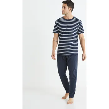 Pánské pyžamo Celio Bavlněné pyžamo Bisible - Pánské Celio modrá | šedá 1796465