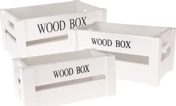 Úložný box Dakls Wood Box LIQ5134 sada 3 ks bílá