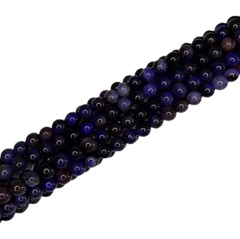 Korálek Achát tm.fialový 10mm šňůra