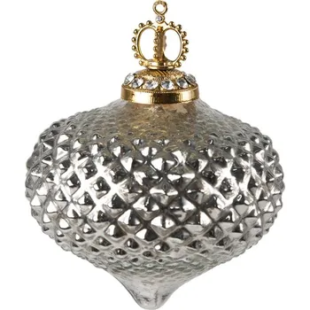 Vánoční ozdoba Vánoční cetka stříbrná 7 cm – 7x8 cm