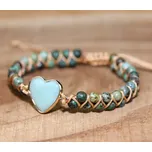 Ethno náramek Cardíaco Jaspis - zeleno-modrý - Náramek s kameny