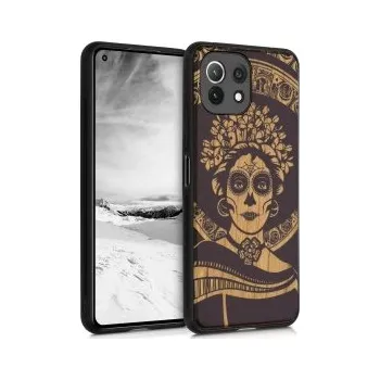 Pouzdro na mobilní telefon Dřevěné pouzdro s designem třešňové dřevo pro Xiaomi 11 Lite (5G) NE / Mi 11 Lite (5G) - světle hnědá