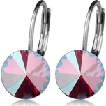 Ocelové náušnice s krystaly Swarovski, FUCHSIA SHIMMER