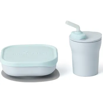 dětská jídelní sada MINIWARE Set Sip & Snack Aqua/Aqua