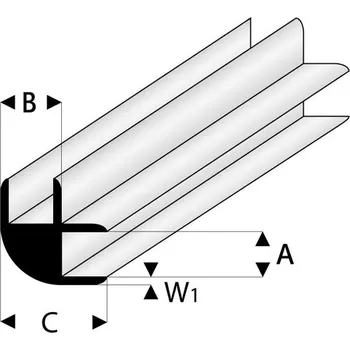 Modelářský materiál Raboesch profil ASA spojovací rohový 1.5x330mm (5)