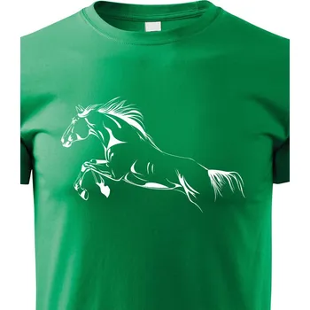 Chlapecké tričko Dětské tričko Kůň skok, Barva Zelená, Velikost 110 cm/4 roky, Canvas Dětské tričko Bezvatriko.cz 1992