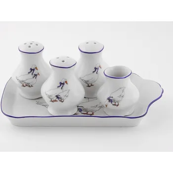 Kořenka Leander Souprava sypátek, husy, český porcelán, Leander, 5 dílů Souprava sypátek, husy, český porcelán, Leander, 5 dílů