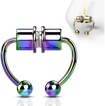 Piercing Piercingate Falešný piercing do nosu PFA00307 - Barva/Motiv: Stříbrná