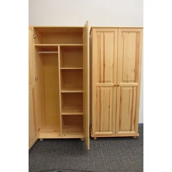 Šatní skříň Šatní skříň 2 - masiv borovice Odstín: Borovice přírodní