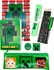 Set školních potřeb Curepink Minecraft 364151 set školních potřeb zelený