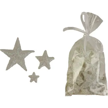 Vánoční dekorace Hvězdičky bílé, 34 ks X1622/B