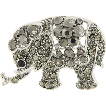 Brož Brož - slon s broušenými kamínky, černé barvy 9001678