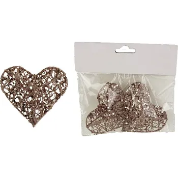 Vánoční dekorace Dekorace srdce, 2ks X1502/R