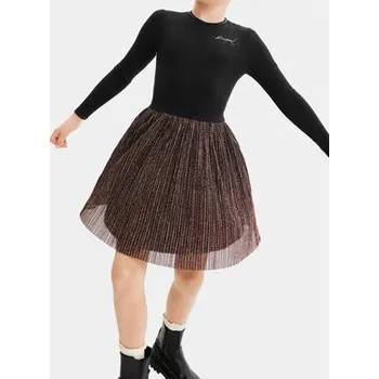 Dámské šaty Desigual Každodenní šaty 23WGVK14 Černá Regular Fit 3_4Y