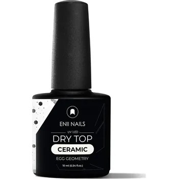 Lak na nehty ENII NAILS Dry Top Ceramic EGG geometrie - bezvýpotkový vrchní lak, 10 ml