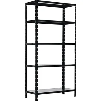 Dílenský regál Policový regál Trestles Limited RP5 1800x900x400, nosnost 350 kg, 5 polic, černý RP5NF-40-5-9005