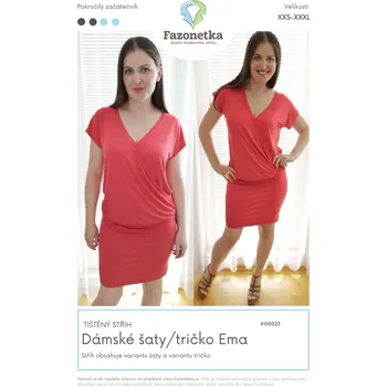 Nit Tištěný střih Dámské šaty/tričko Ema vel. XXS-XXXL