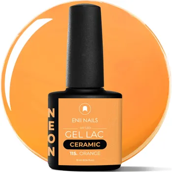 Lak na nehty ENII NAILS Gel lak Ceramic 115 Orange - gelový lak bez HEMA, 10 ml