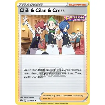 Sběratelská karetní hra Pokémon karta Chili & Cilan & Cress 227/264 - Fusion Strike