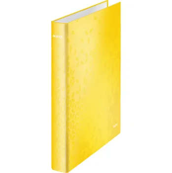 Kroužkový pořadač Leitz Wow, žlutý, 2 kroužky, 40 mm, A4, karton