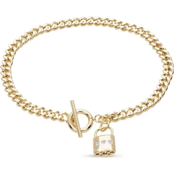 Náramek biju Pozlacený náramek 14k se zapínáním na tyčinku, zámek ozdobený zirkony 2002355