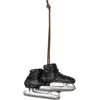 Vánoční dekorace Závěsná dekorace černé retro brusle - 10*4*6 cm