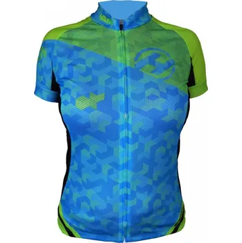 cyklistický dres HAVEN Cyklistický dres s krátkým rukávem - SINGLETRAIL WOMEN - modrá/zelená 2XL