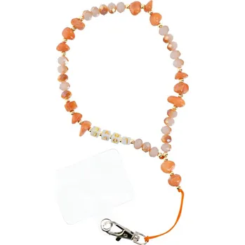 Šperk Beweare LOVE crossbody náramek na telefon s kamínky - oranžový